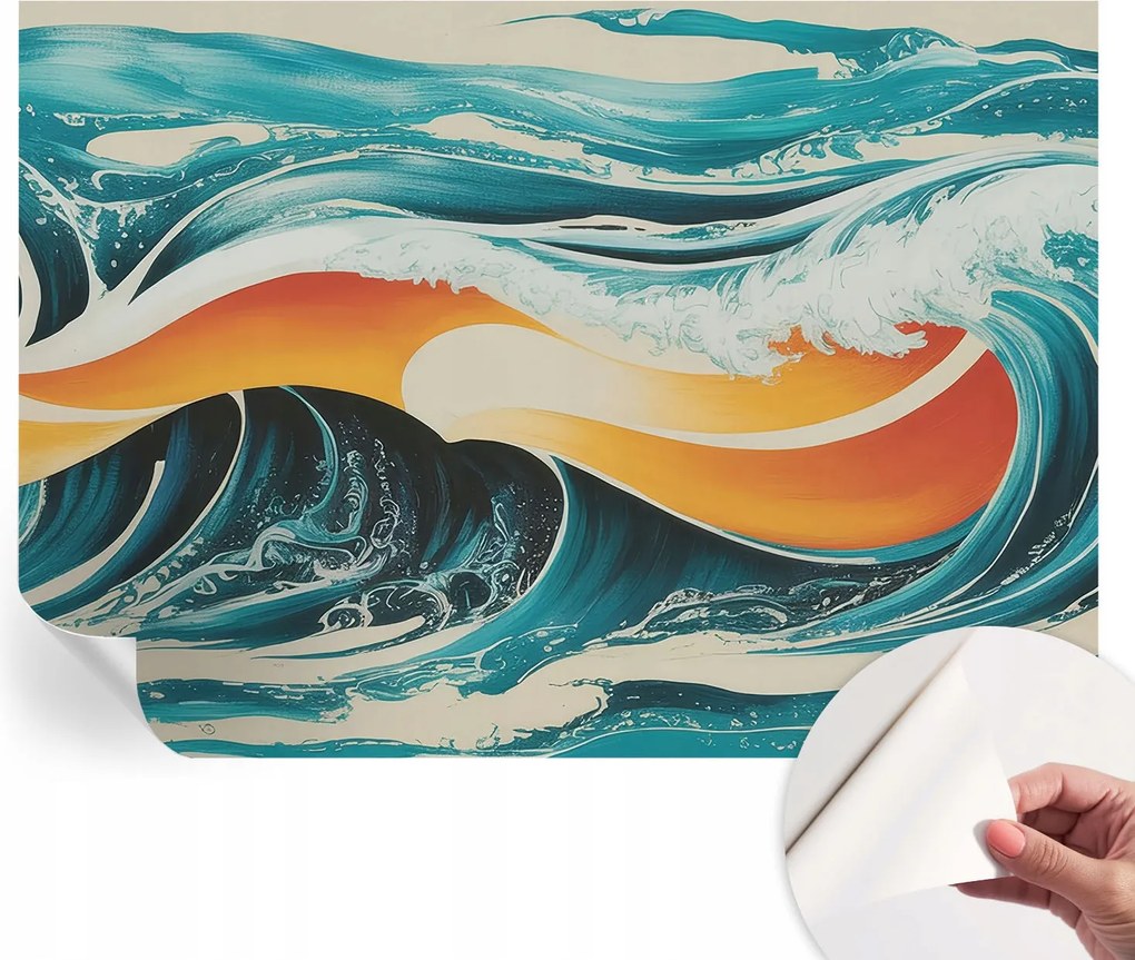 Modern öntapadós fali fotótapéta Absztrakt hullámok 312x219 cm