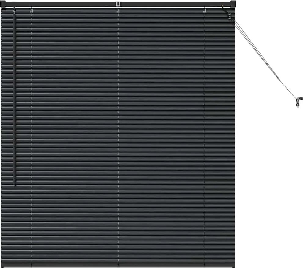 vidaXL Zsalugáter Redőnyök Fekete 130 x 110 cm Alumínium