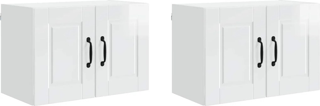 vidaXL Konyhaszekrény 2 pcs Magas Fényű Fehér 60 x 31 x 40 cm Faanyag