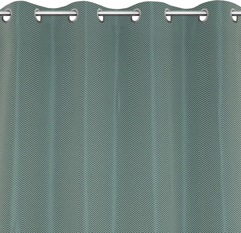 Függöny Lasios kék jacquard függöny készre szerelt karikák 140x240