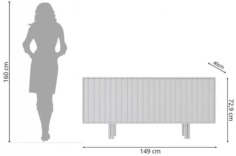 Vigge komód fehér 149cm