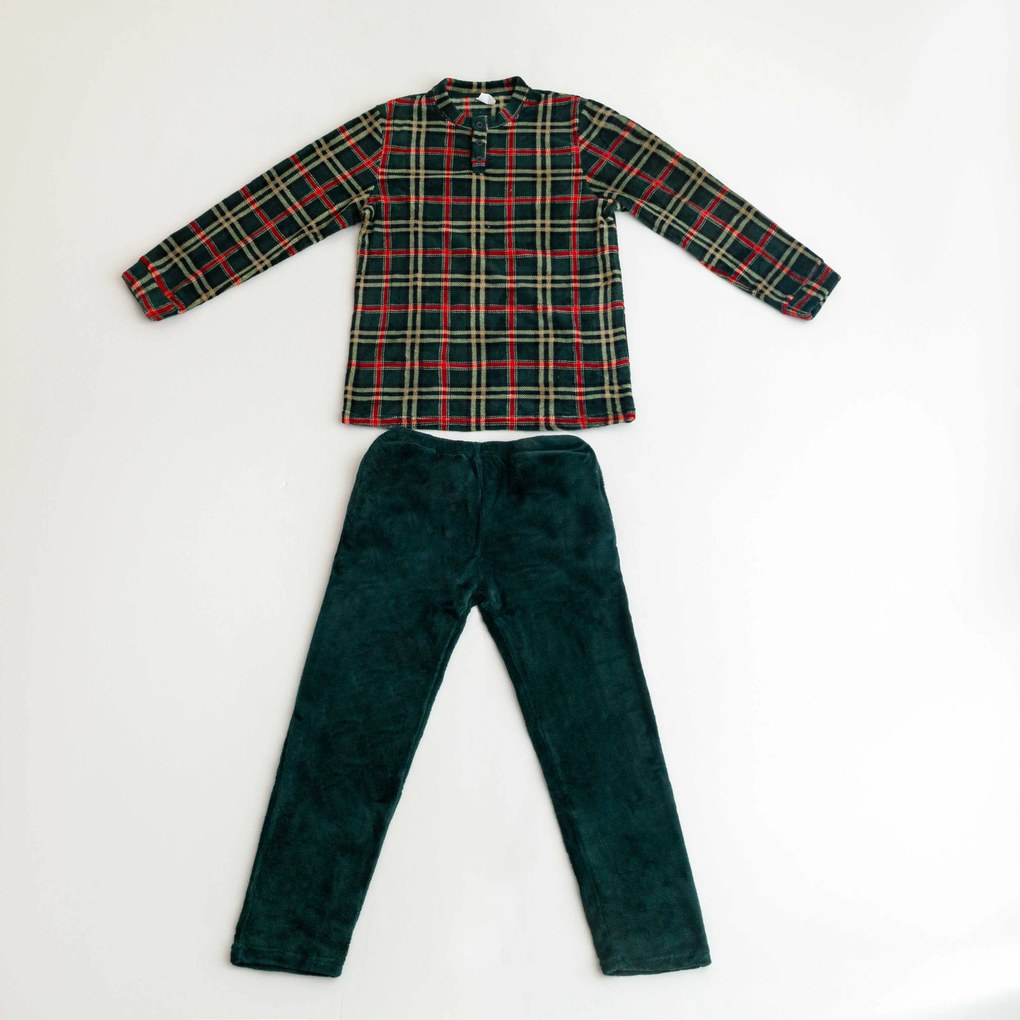 Mikroplüss pizsama GLENMOORE zöld - különböző méretekben Méret: XXL