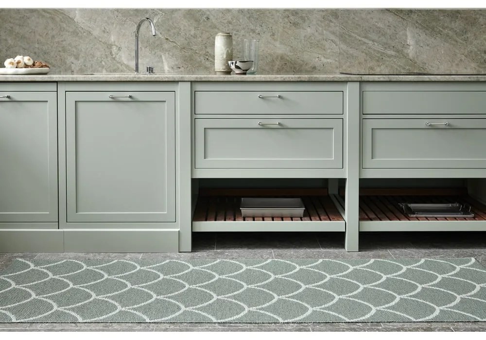 Zöld kültéri-beltéri futószőnyeg 70x300 cm Kotte Army Sage – Pappelina