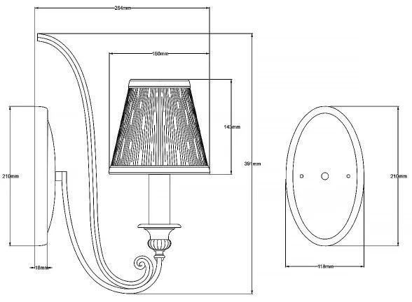 Feiss FE-ABBEY1 - Fali lámpa ABBEY 1xE14/40W/230V