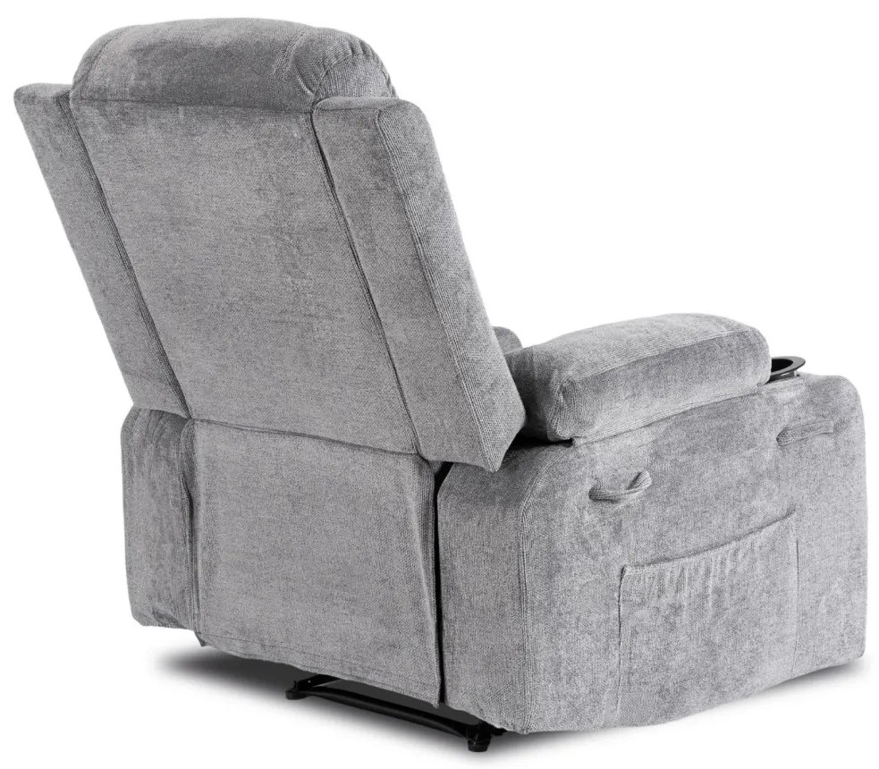 Elektromosan Vezérelhető Masszázsfunkciós Relaxfotel Sötétszürke Szövet Kárpittal. BOX 2