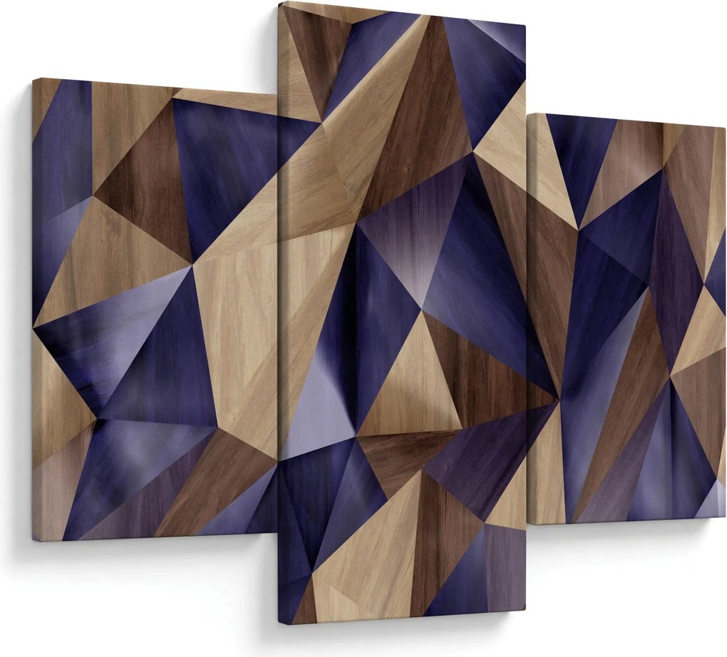 Kép - 3D fa háromszögek (90x60 cm)
