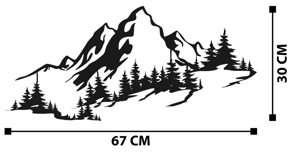 Fém fali dekoráció, Mountain 3