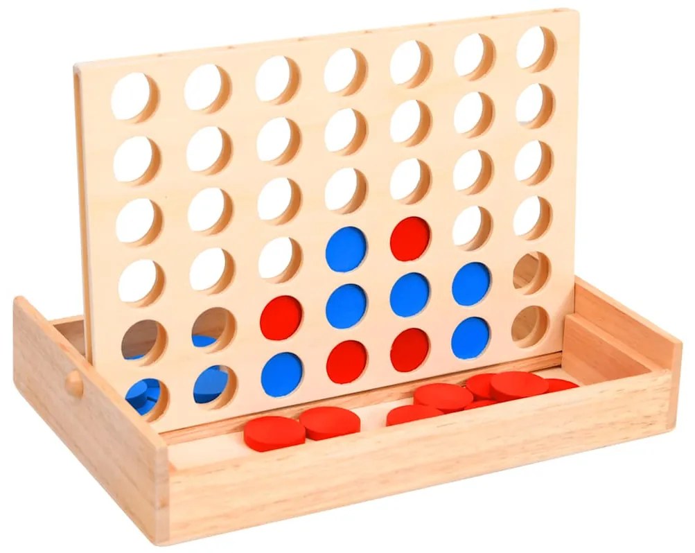 tömör fa 4 egy sorban játék 24 x 15 x 4 cm