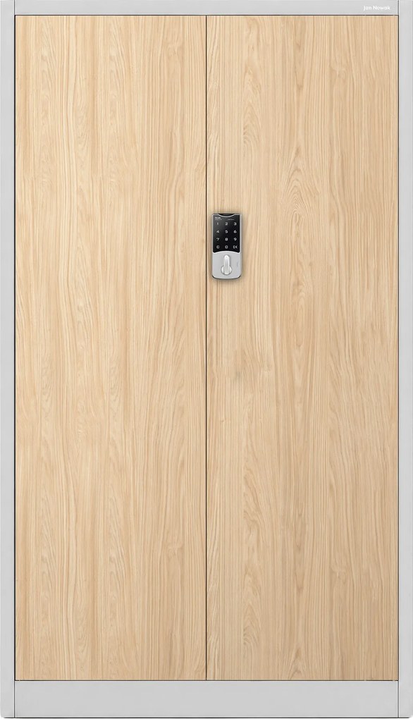 Irodai fém szekrény számzáras szürke / sonoma tölgy: Eco Design DANIEL, 900 x 1850 x 400 mm