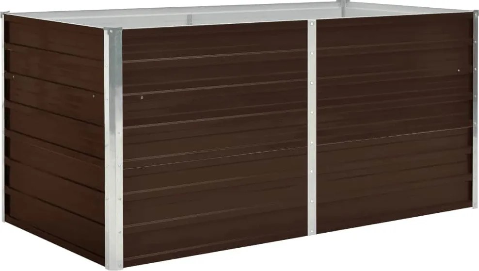 vidaXL barna kerti magaságyás horganyzott acélból 160 x 80 x 77 cm