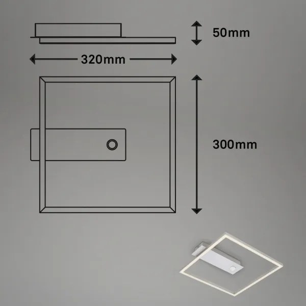 Briloner - LED mennyezeti lámpa szenzorral FRAME LED/14W/230V 3000K 30x32 cm matt króm