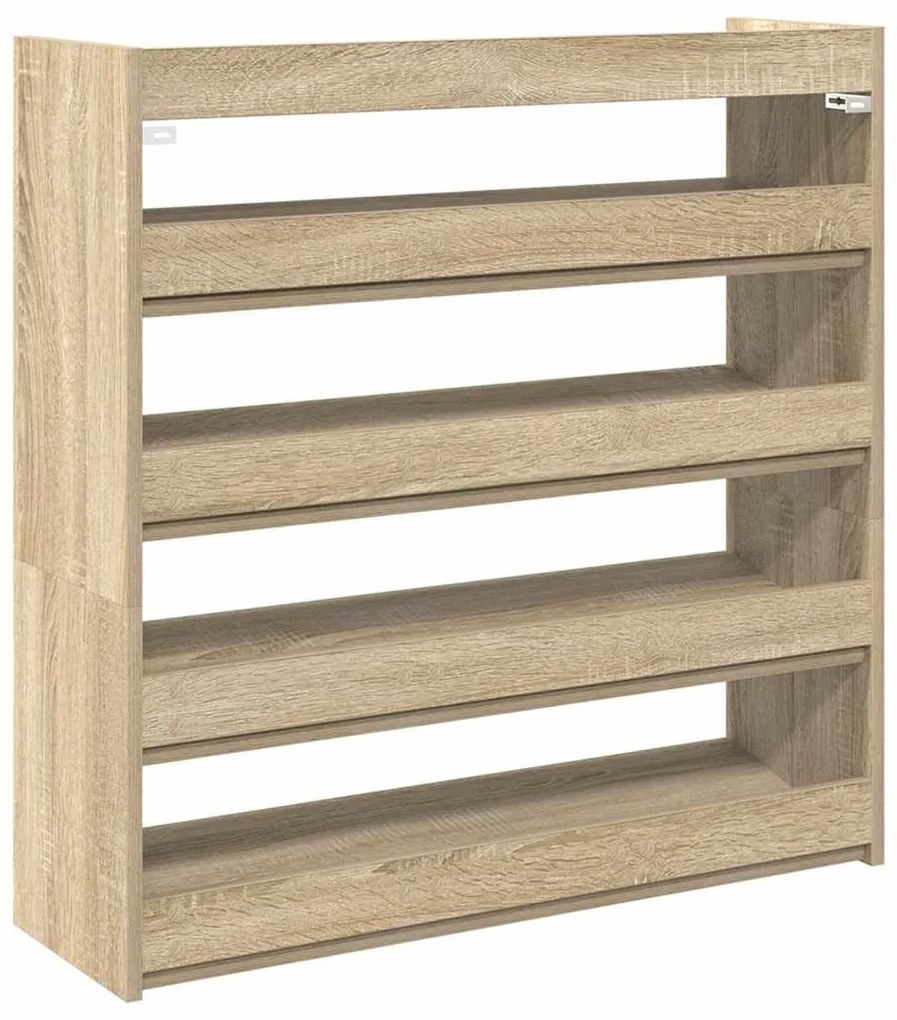 sonoma tölgy színű szerelt fa cipőtartó 80x25x81 cm