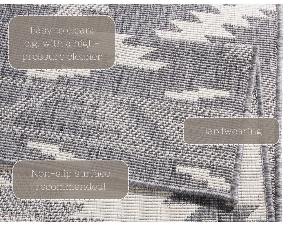Malibu szürke-krémszínű kültéri szőnyeg, 170 x 120 cm - NORTHRUGS