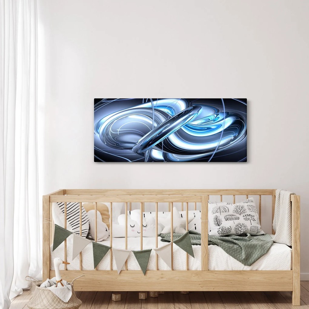 Kék absztrakció képe (120x50 cm)