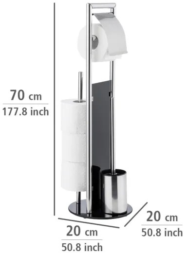 WENKO 24075800 - WC szett RAVINA 20x707 cm rozsdamentes acél/ezüst/fekete