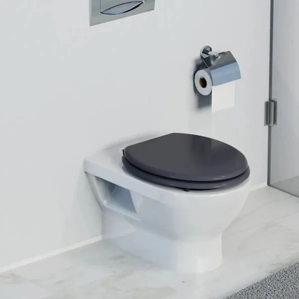 Schütte 80104 - SPIRIT antracit WC-ülőke, SoftClose, MDF fa