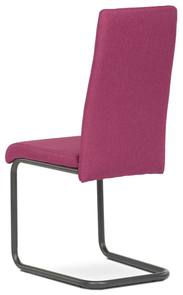 Scaun tip sanie de culoare Magenta cu tapițerie din țesătură, picioare din metal . DCL-400