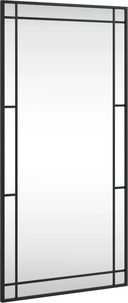 vidaXL fekete téglalap alakú vas fali tükör 50 x 100 cm