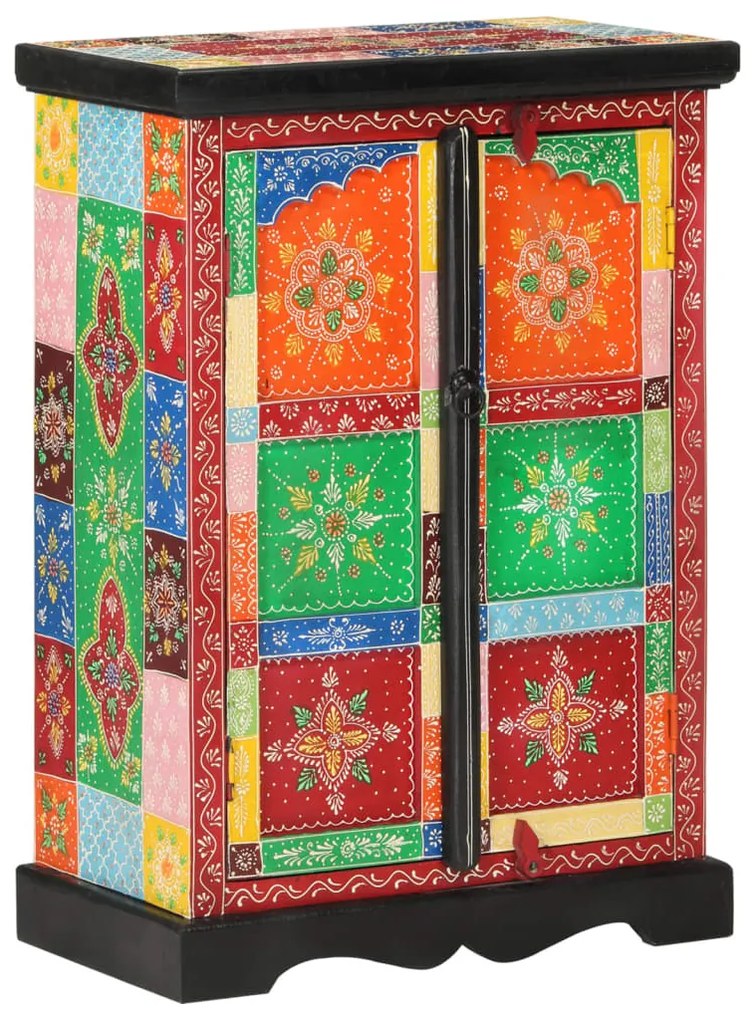 tömör mangófa kézzel festett kisszekrény ajtókkal 53x30x75 cm
