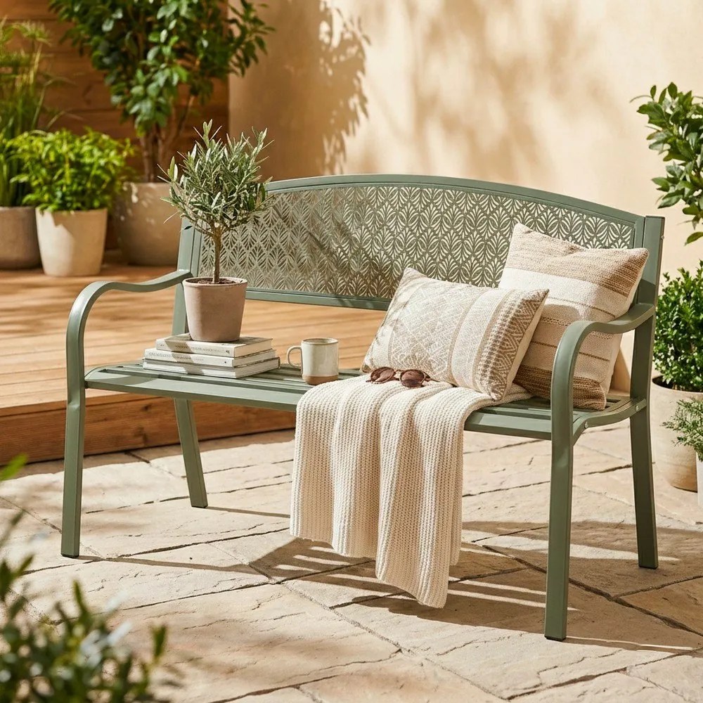 Khaki fém kerti pad Lizette – Bizzotto