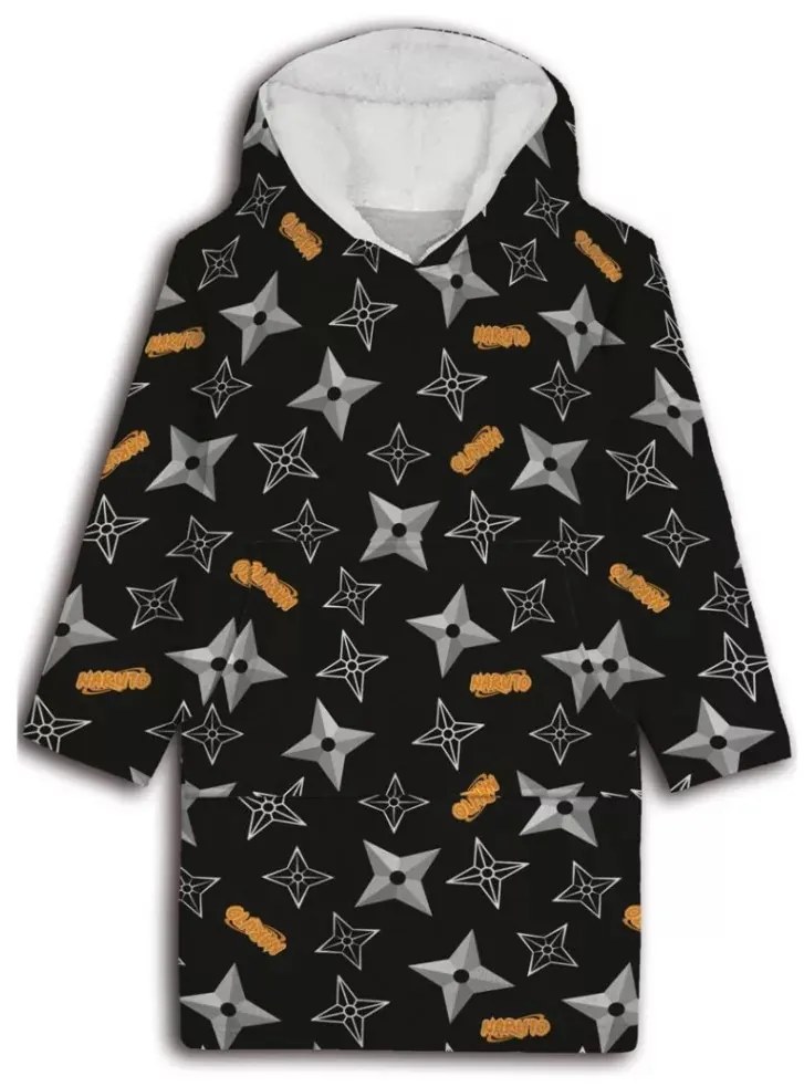 Naruto Shuriken Dark felnőtt belebújós plüss polár takaró, poncsó