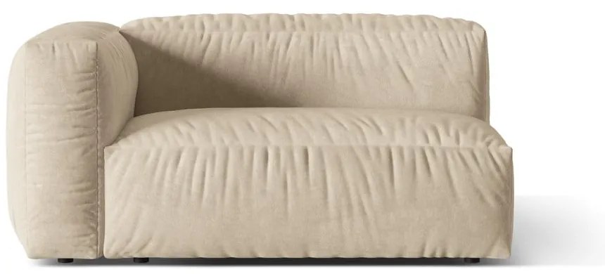 Bézs bársony kanapé modul (bal oldali) Martina – Micadoni