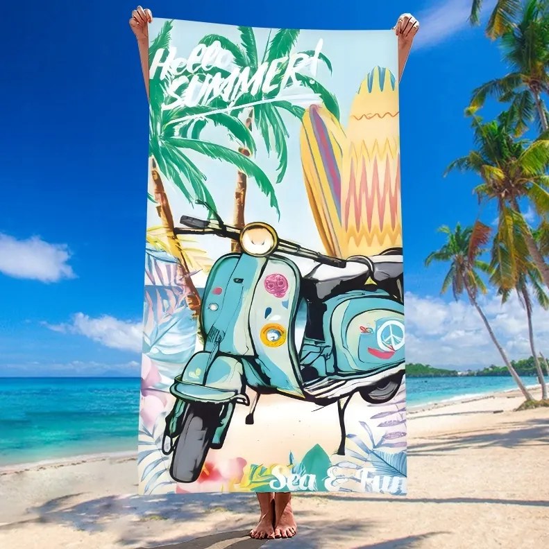 Strandtörölköző SEA AND FUN 100x180 cm színes, 100% mikroszálas