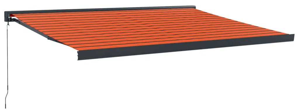 Narancs-barna szövet és alumínium behúzható napellenző 4 x 3 m