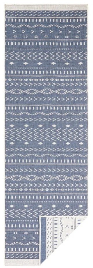 Kuba kék-krémszínű kültéri szőnyeg, 80 x 250 cm - NORTHRUGS