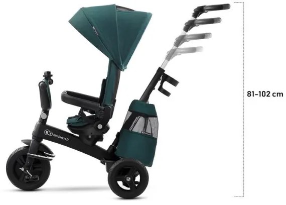 KINDERKRAFT - Gyermek tricikli 5v1 EASYTWIST zöld/fekete