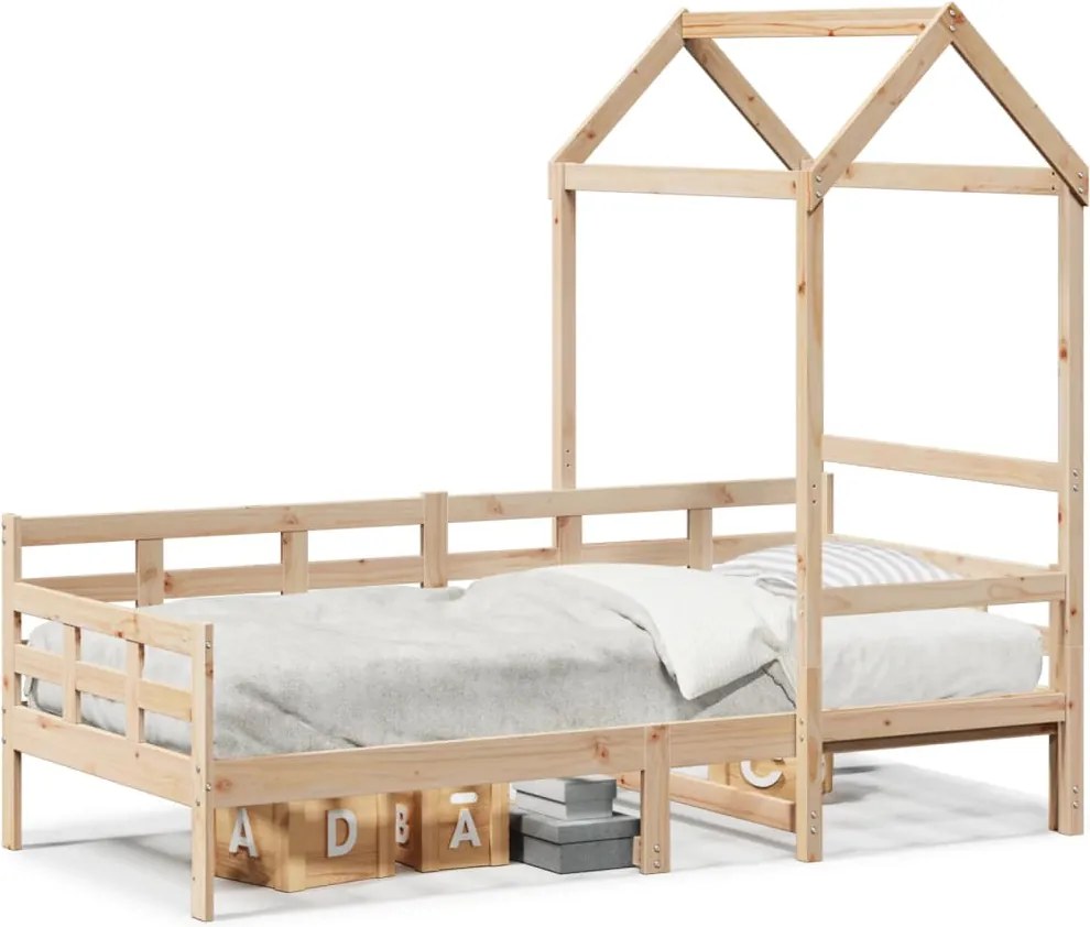 vidaXL tömör fenyőfa kanapéágy tetővel 80 x 200 cm