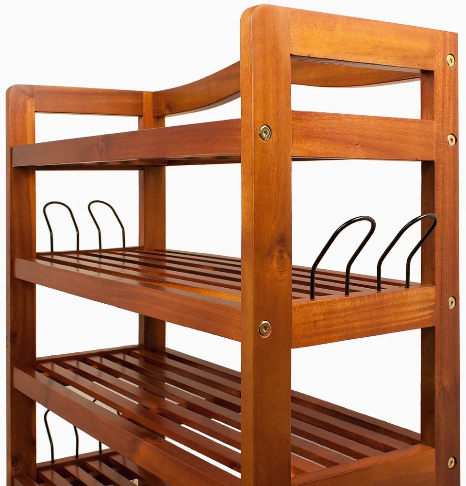 Casaria® Cipőtartó állvány 75x26x82 cm - akác
