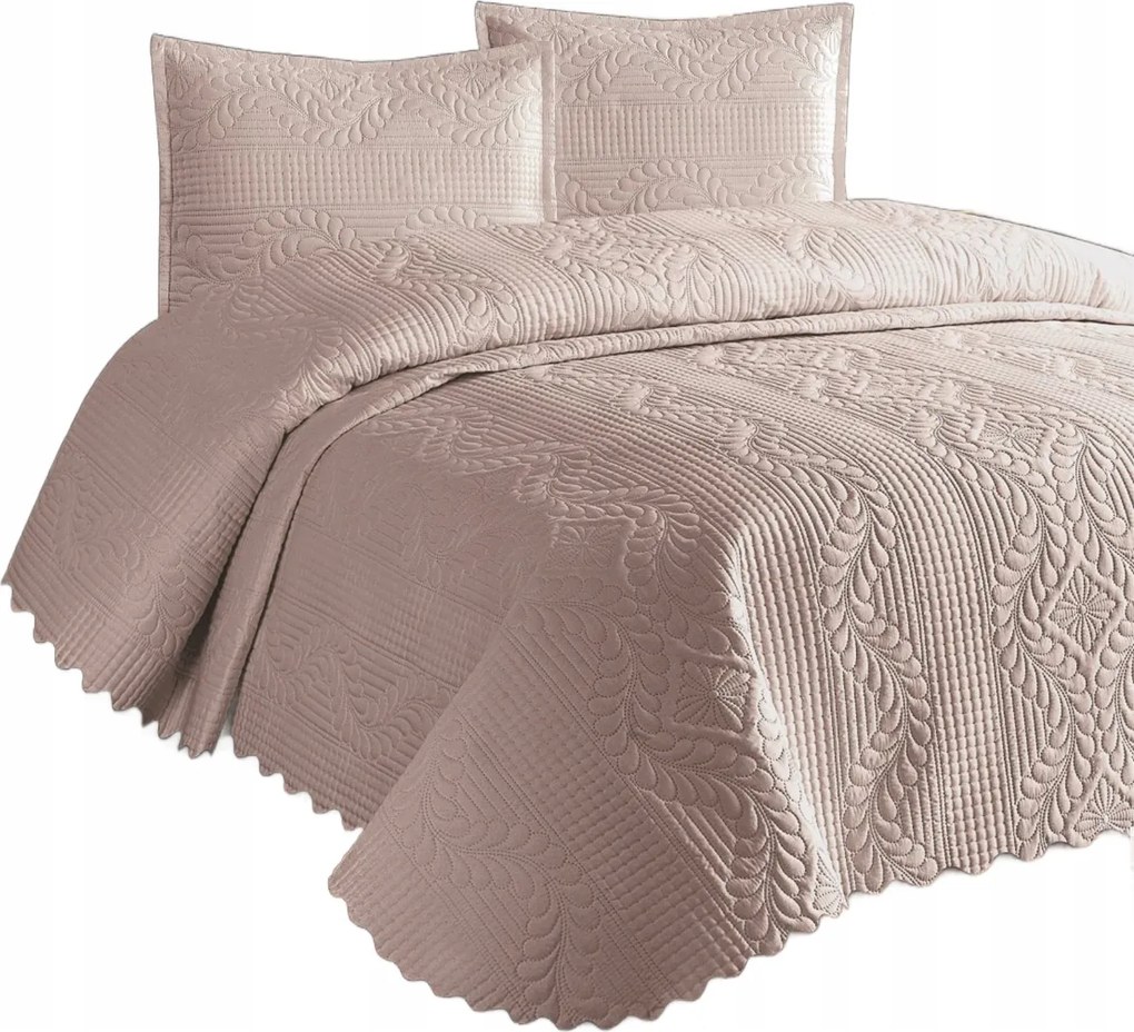 Rózsaszín Mintás Ágytakaró 2 Párnahuzat 230X250 Opa