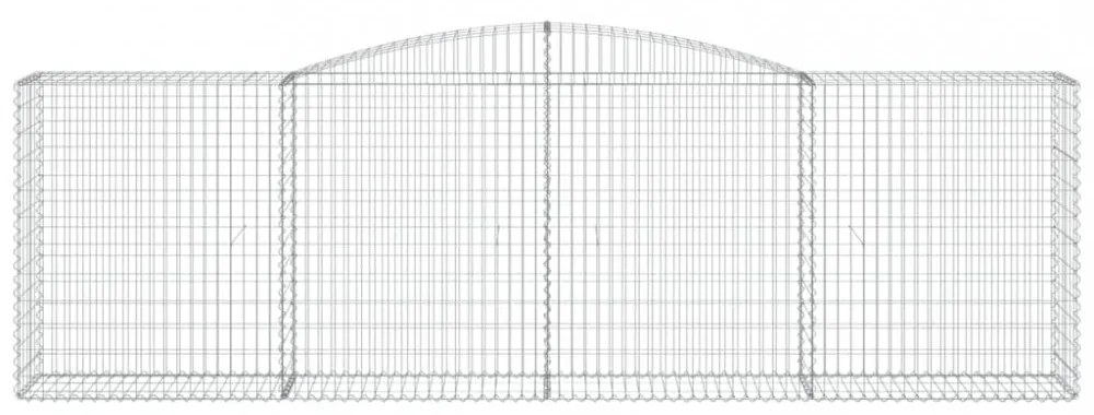 vidaXL 4 db íves horganyzott vas gabion kosár 400x50x120/140 cm