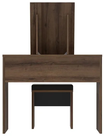 Sminkasztal JUNO + puff 45x29,6 cm barna/fekete