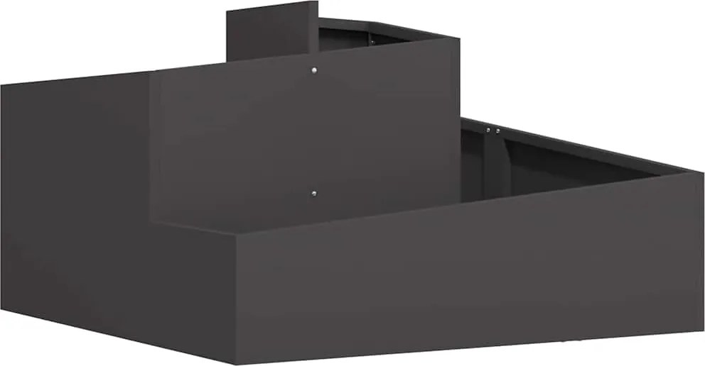 vidaXL Kerti cserép Fekete 80 x 80 x 50 cm Hidegen hengerelt acél