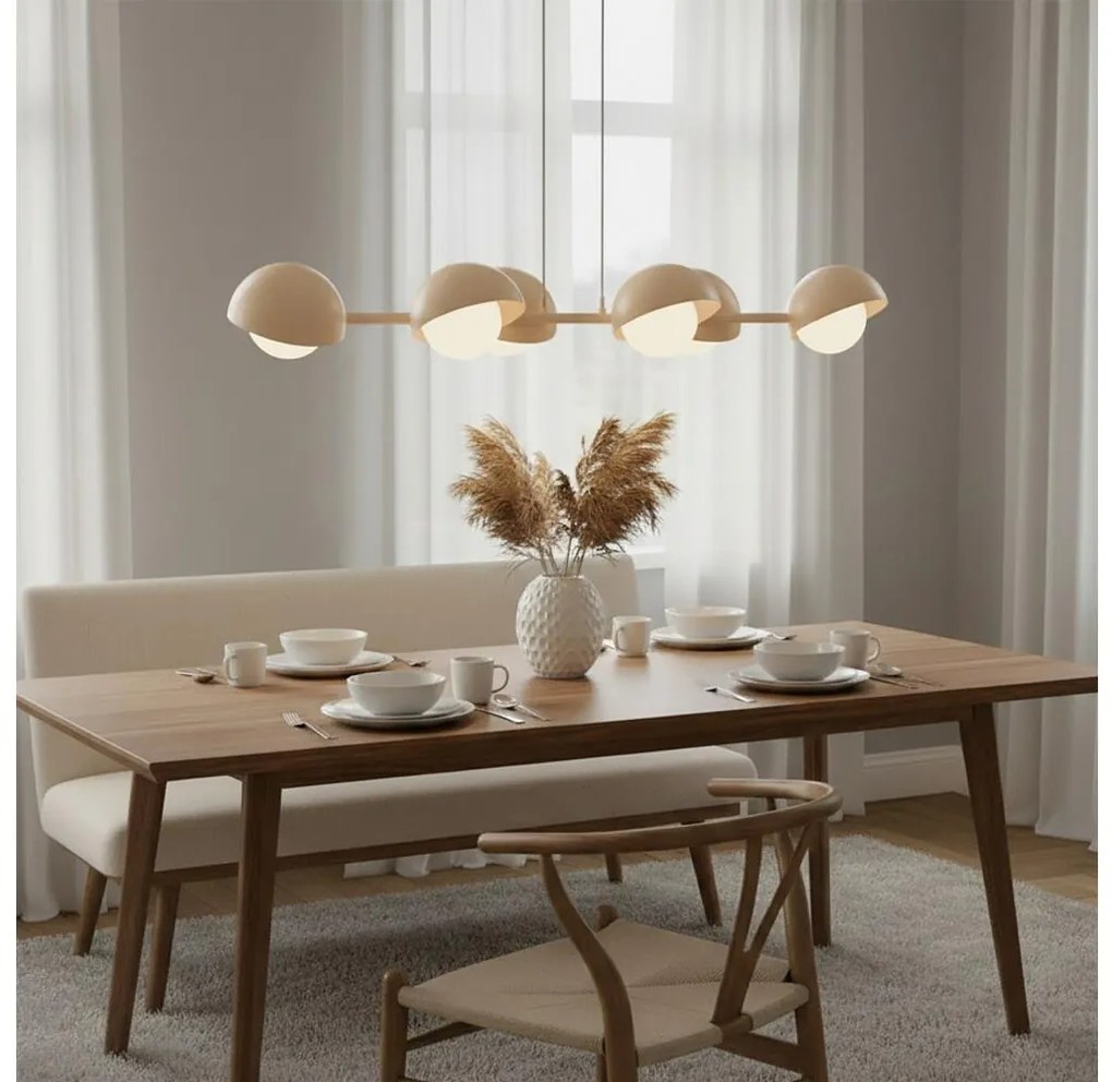 BOOM elegáns kábeles csillár, 6× G9 foglalat, 8 W/izzónként, 230 V, bézs
