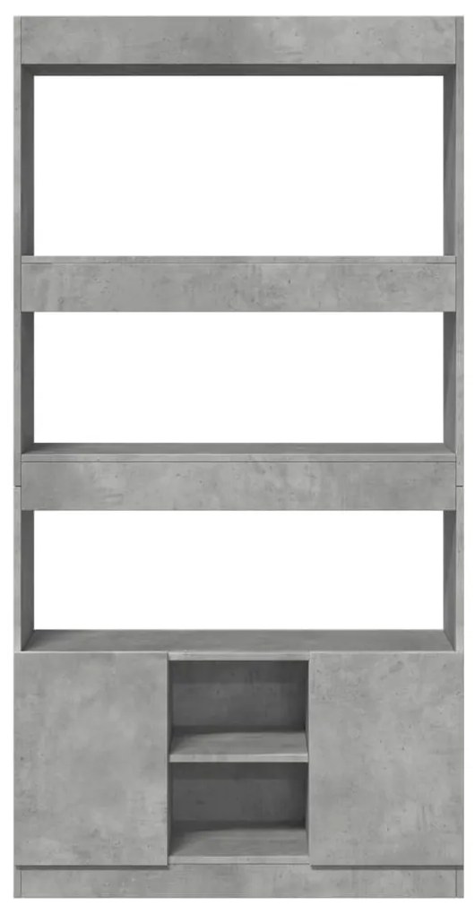 betonszürke szerelt fa magasszekrény 92 x 33 x 180 cm