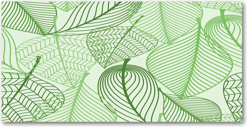 Fotó kép edzett üveg levelek minta 140x70