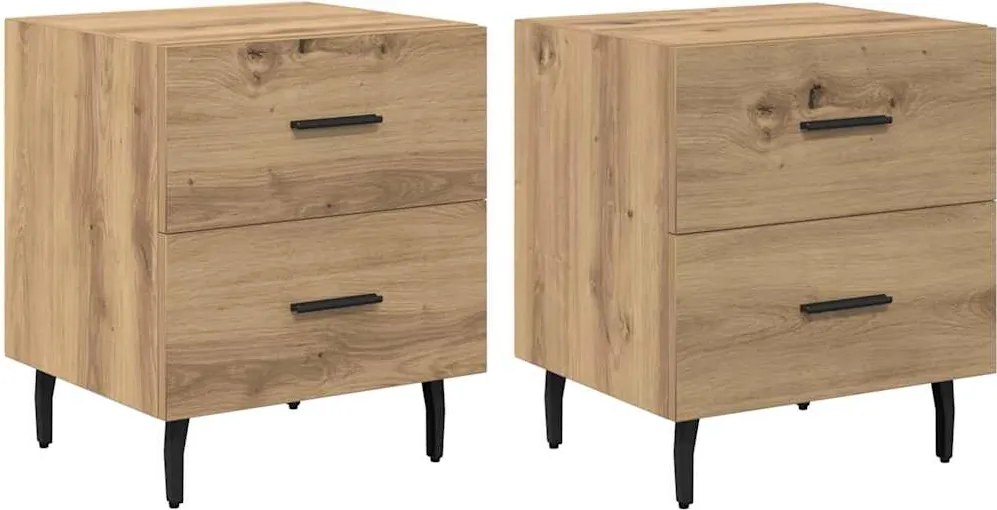 vidaXL Éjjeliszekrény 2 pcs Artisan tölgy 40 x 35 x 47,5 cm Faanyag