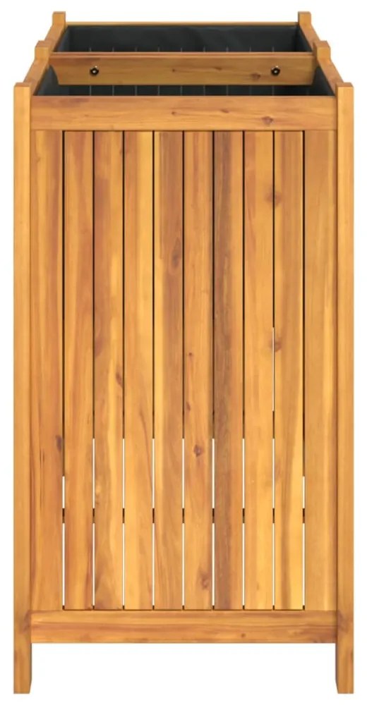tömör akácfa kerti virágtartó béléssel 84 x 42 x 75 cm