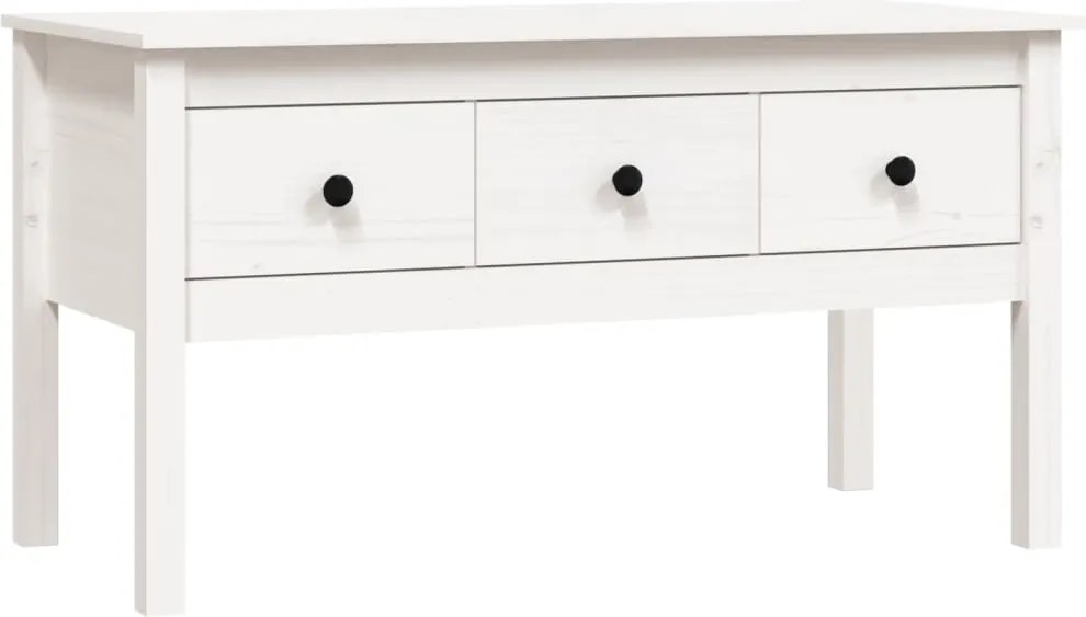 vidaXL fehér tömör fenyőfa dohányzóasztal 102 x 49 x 55 cm