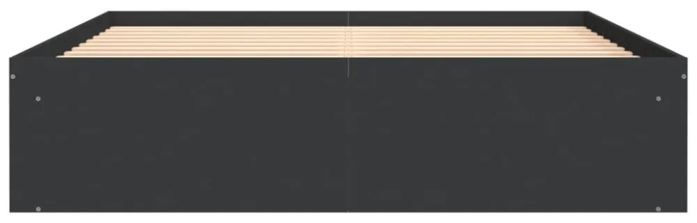 fekete ágykeret 160 x 200 cm