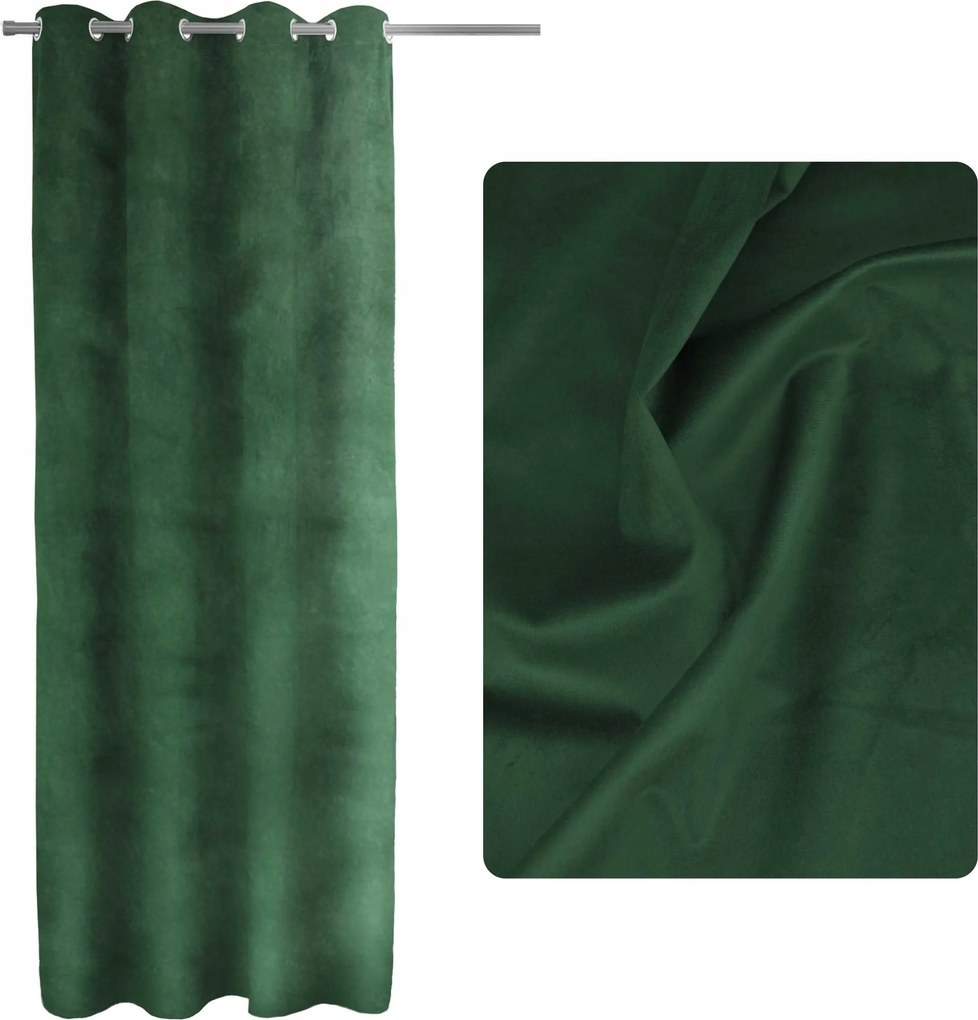 Sötétítő függöny velúr átvezető 140x250 Palackos Zöld Pacific