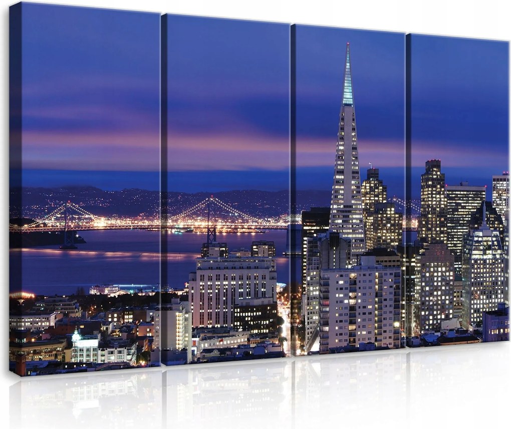 Vászonkép 120x80 Városkép éjszakai város San Francisco felhőkarcolók
