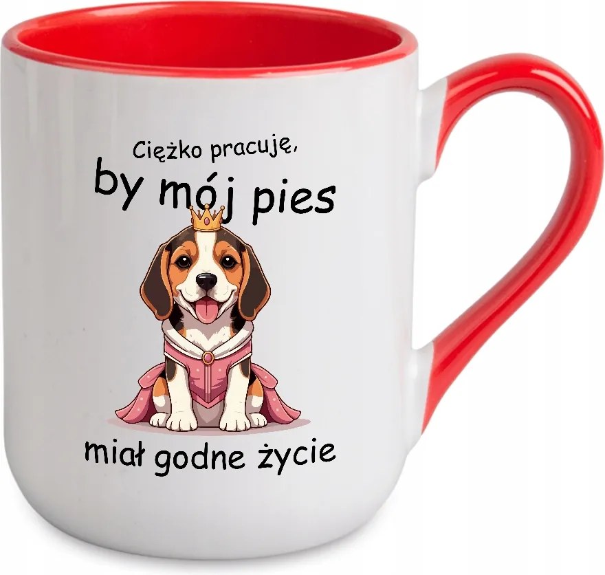 Caffe Bögre 300ml Piros Belső Ajándék Kutyám Méltó Élete Minták