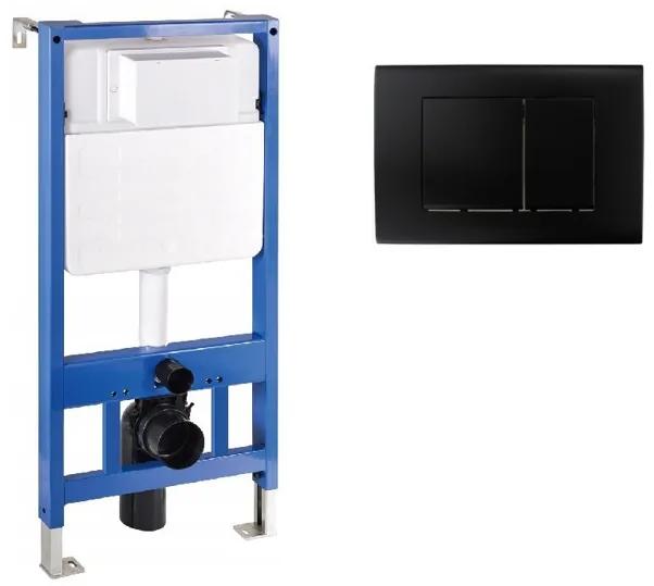Mexen Fenix Slim beépíthető WC tartály + Fenix-02 fekete nyomólap (60100-600103)