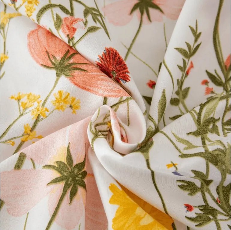 Mikroszálas gumis lepedő WILDFLOWERS színes 180x200 cm