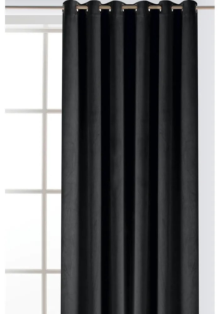 Fekete bársony dimout (részleges sötétítő) függöny 200x270 cm Velto – Filumi