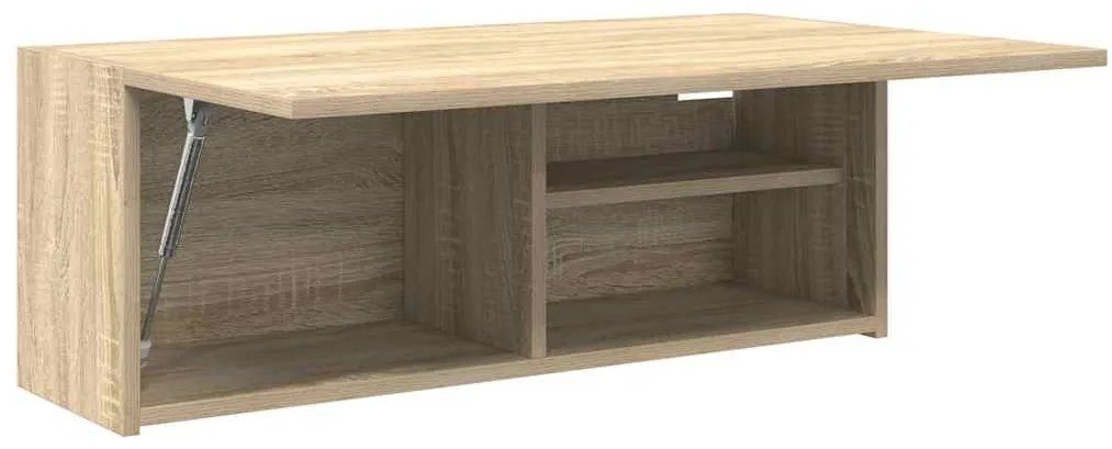 sonoma tölgyszínű szerelt fa fali fürdőszobaszekrény 80x25x30cm